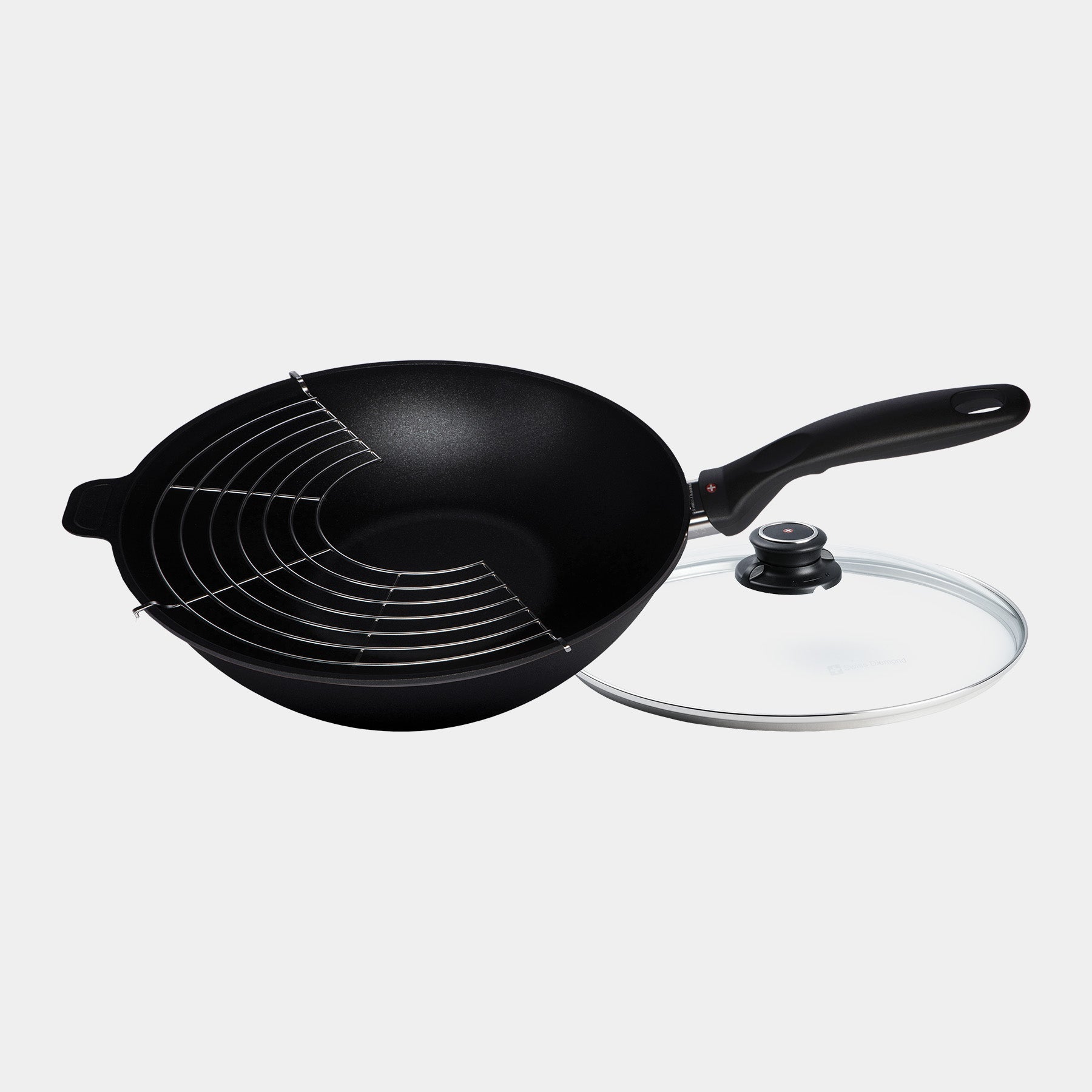 XD Nonstick Wok with Glass Lid | Made in Switzerland