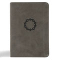 NASB Large Print Compact Reference Bible, Charcoal Leathertouch
