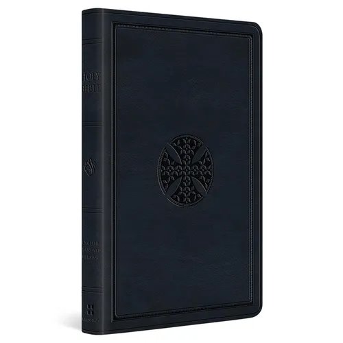 ESV Large Print Value Thinline Bible (Trutone, Navy, Mosaic Cross Design)