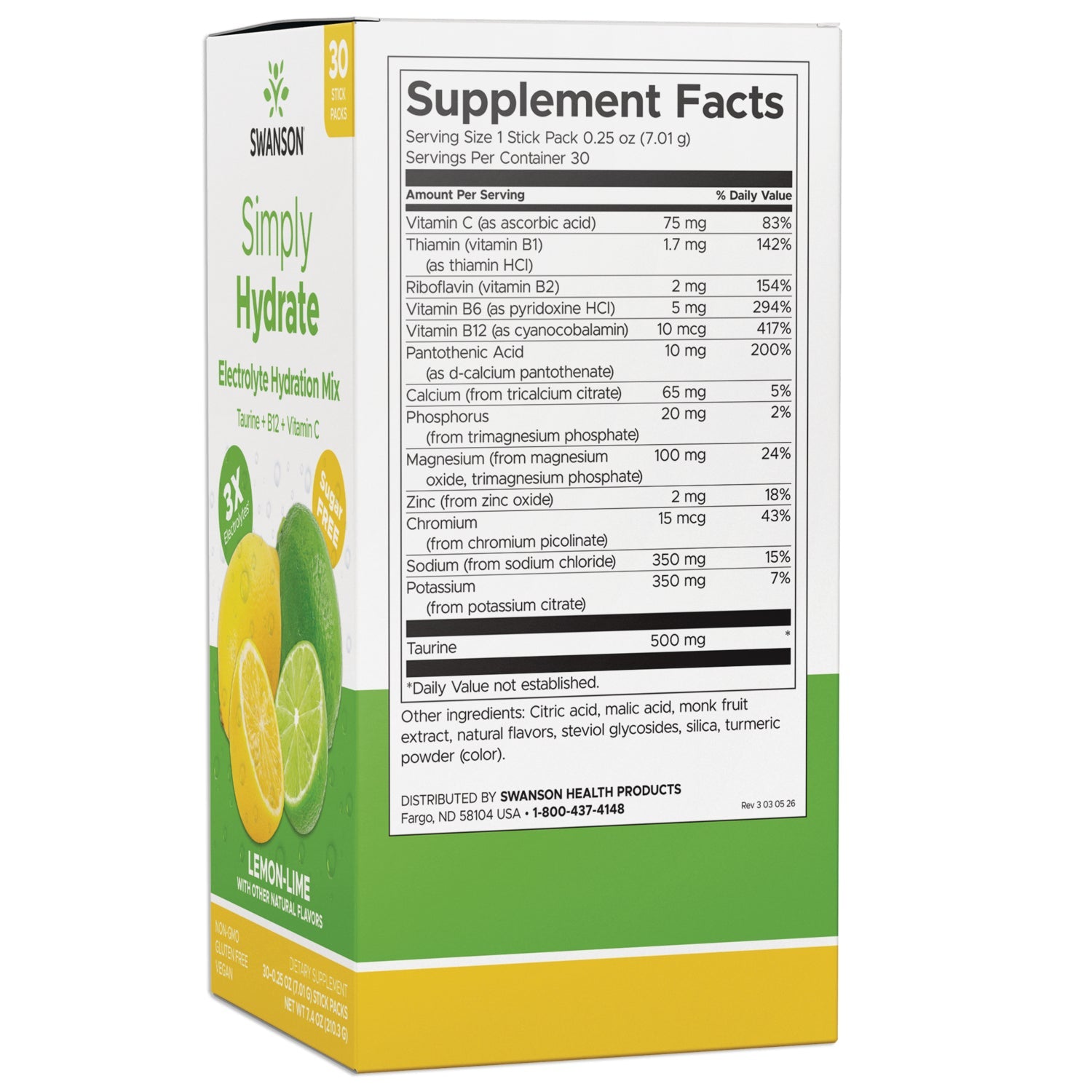 Simply Hydrate Electrolyte Hydration Mix - Lemon-Lime