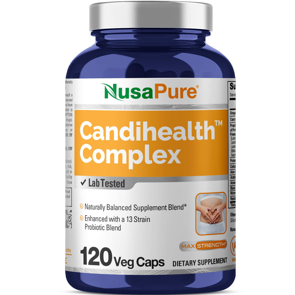 NusaPure CandiHealth Complex (Non-GMO, Vegan) 120 Veggie Capsules