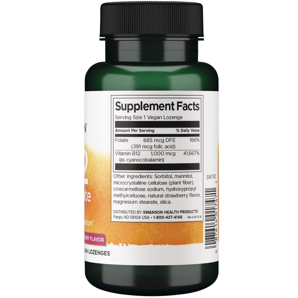 Vitamin B12 with Folate - Strawberry Flavor