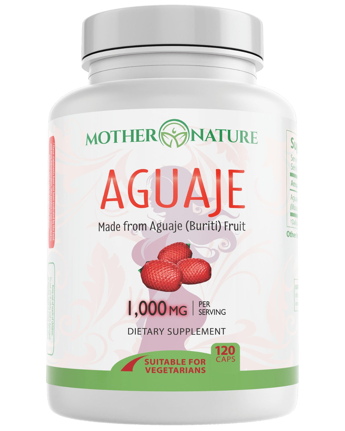 Aguaje Capsules | Peruvian Aguaje Fruit (Mauritia flexuosa) | 120 Count