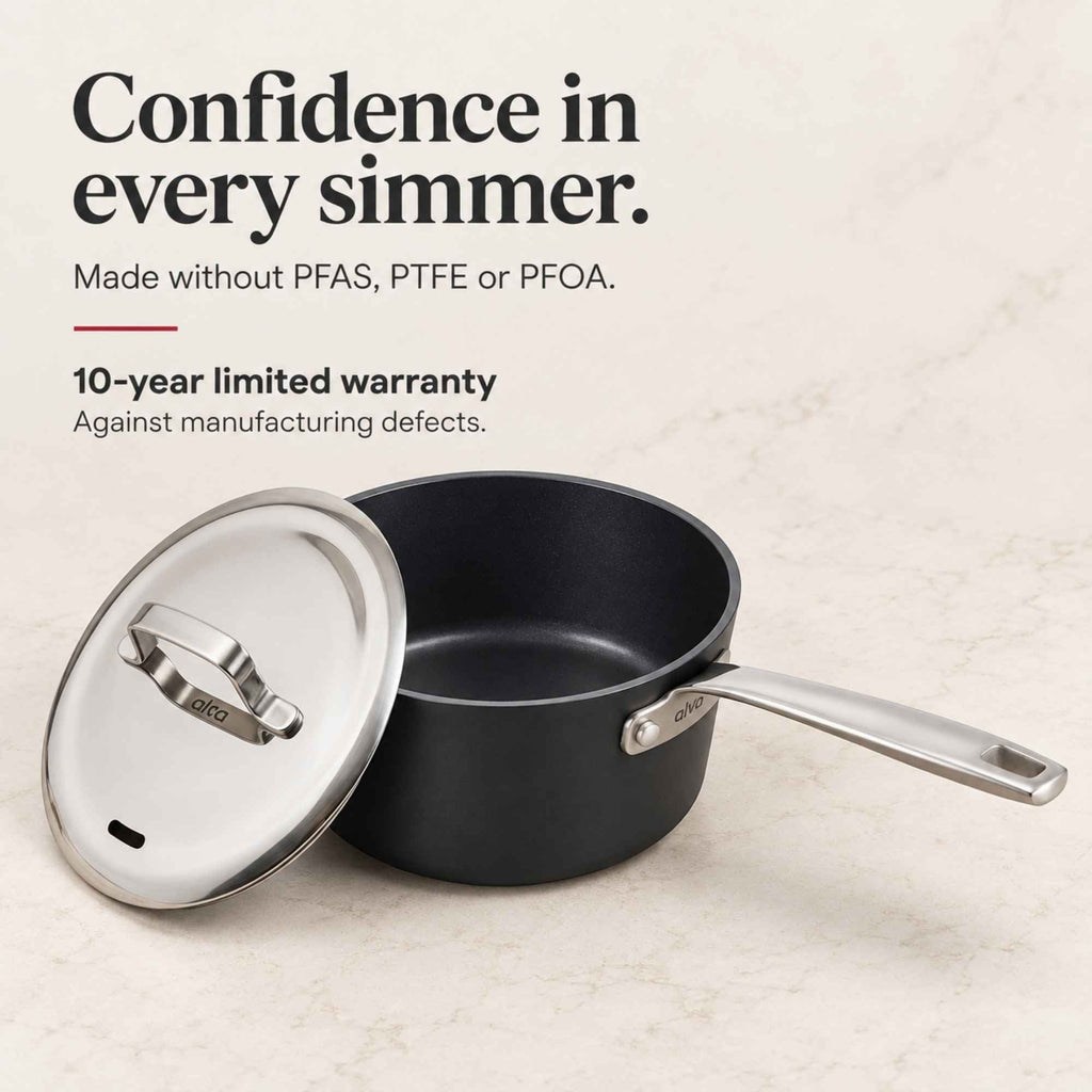 Maestro Ceramic Nonstick Saucepan with Lid, 2-Qt