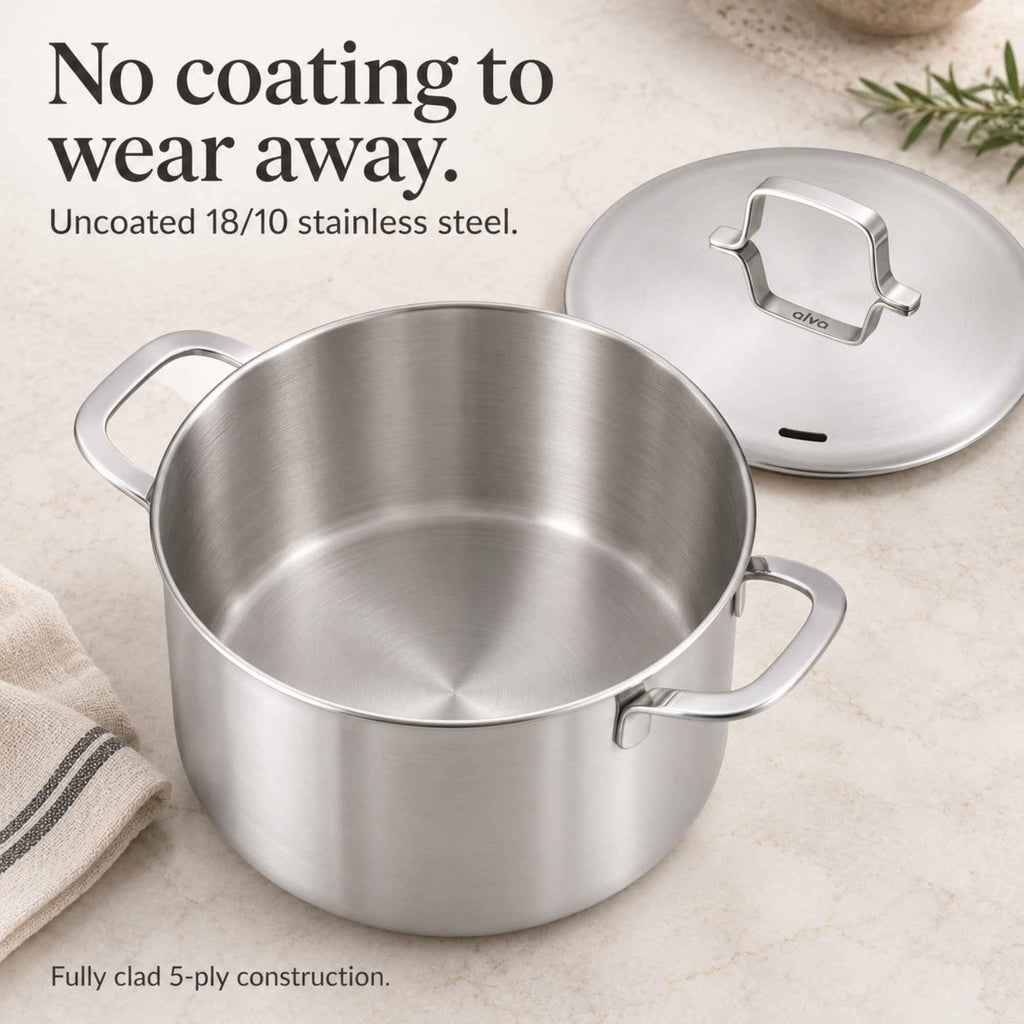 Maestro 5-Ply Stainless Stock Pot with Lid, 7-Qt