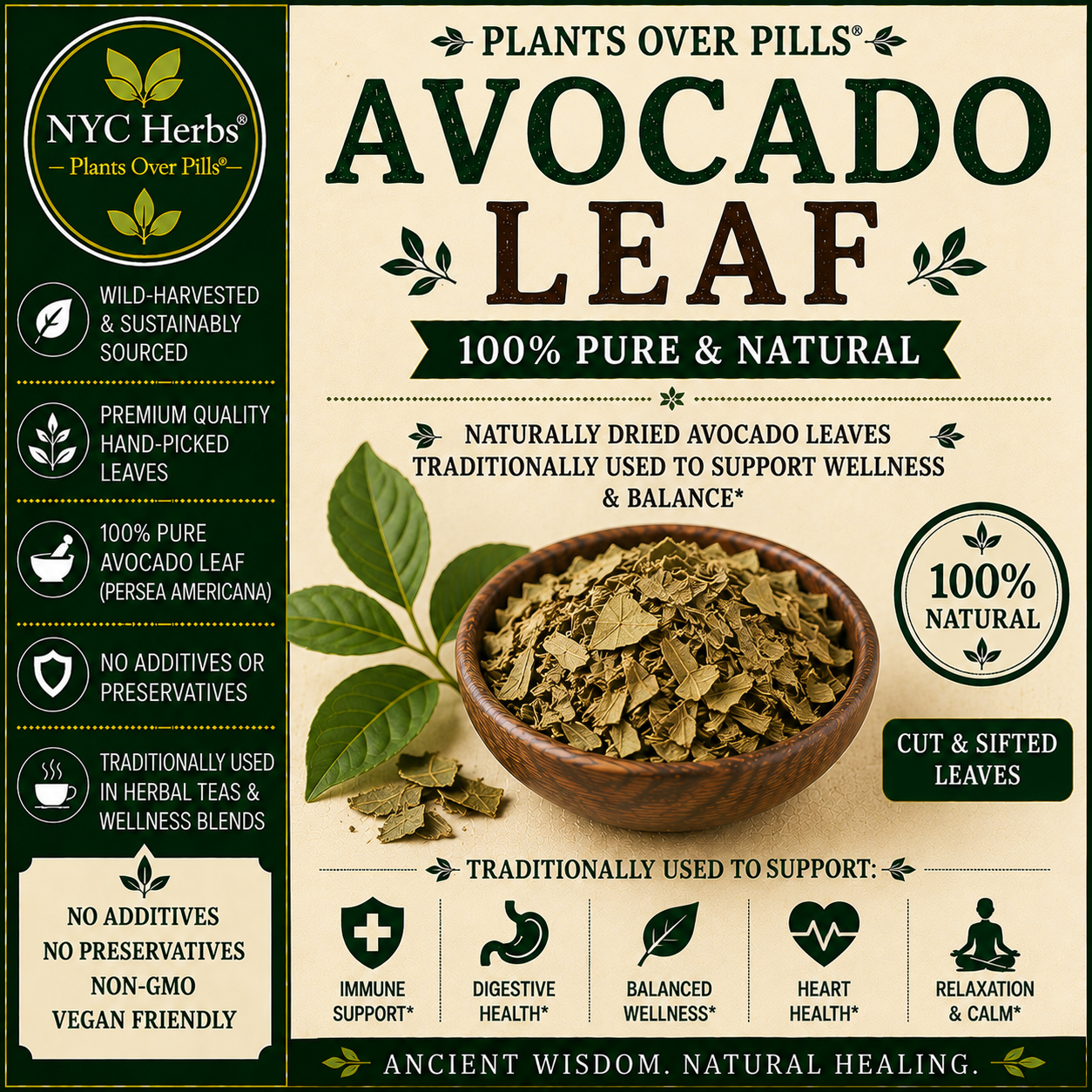 Avocado Leaf | Digestion, Circulation & Respiratory Support