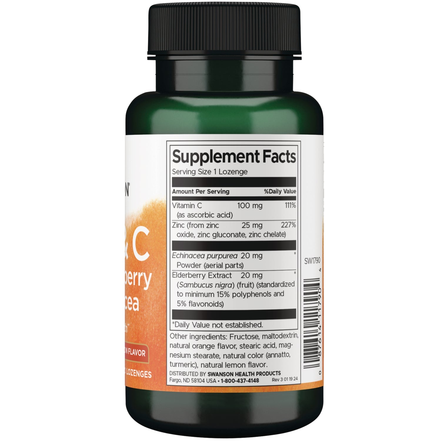 Zinc & C Lozenges w/ Elderberry & Echinacea-Orange & Lemon Flavor