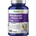 NusaPure Melatonin with Vitamin B6 & Calcium - Suitable for Vegetarian/Vegan, Non-GMO - 5 mg - 60 Tablets