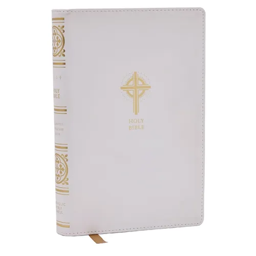 Nrsvce Sacraments of Initiation Catholic Bible, White Leathersoft, Comfort Print - Imitation Leather