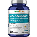 NusaPure Sleep Support with Chamomile & Magnesium 250 mg 60 Per Tablet Vegetarian/Vegan, Non-GMO