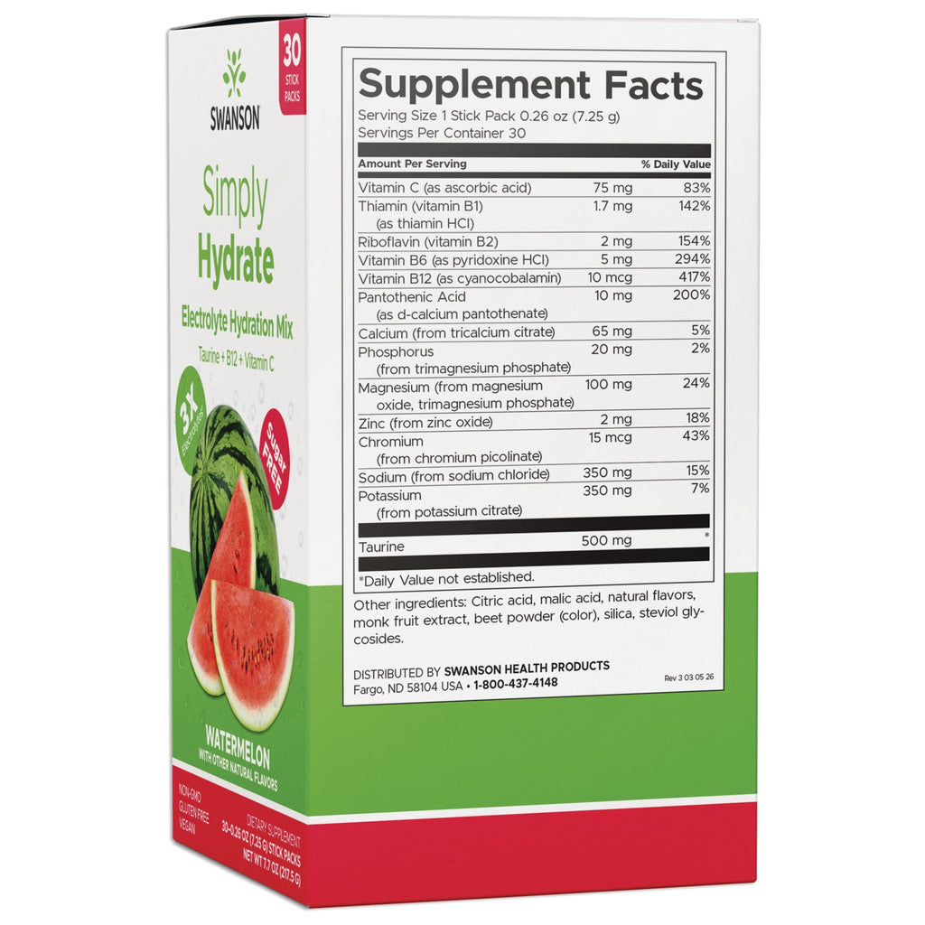 Simply Hydrate Electrolyte Hydration Mix - Watermelon