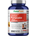 NusaPure Calcium Pyruvate - Suitable for Vegetarian/Vegan, Non - GMO - 1500 mg - 200 Capsules
