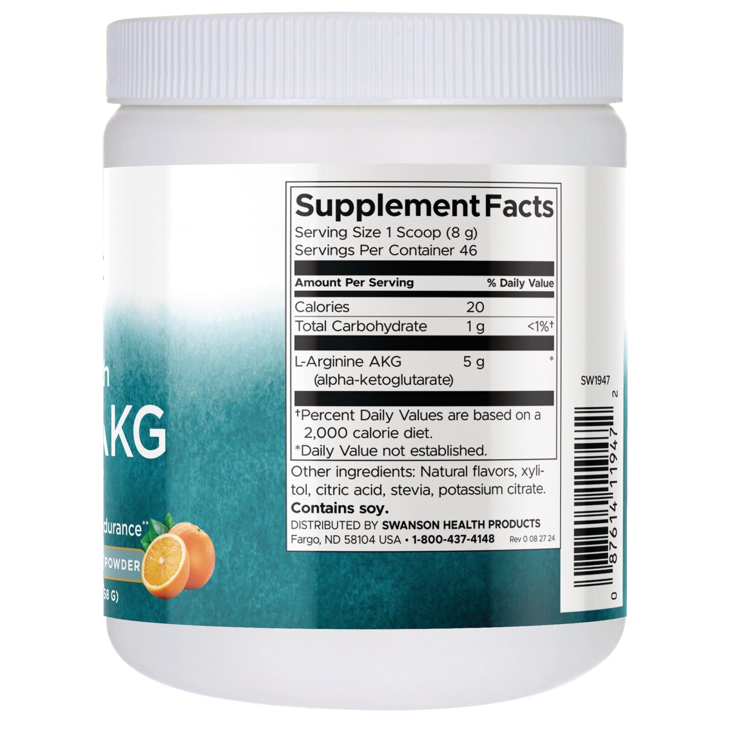 Maximum Strength L-Arginine AKG Powder - Natural Citrus Flavored