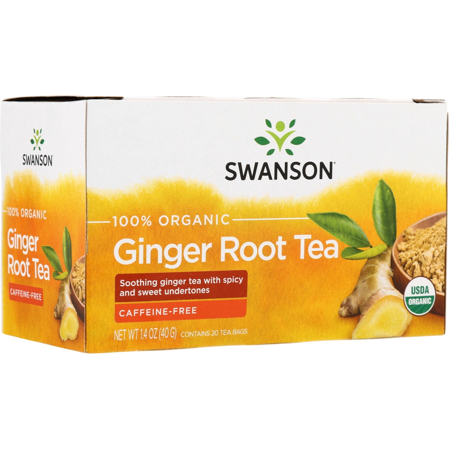100% Organic Ginger Root Tea - Caffeine-Free