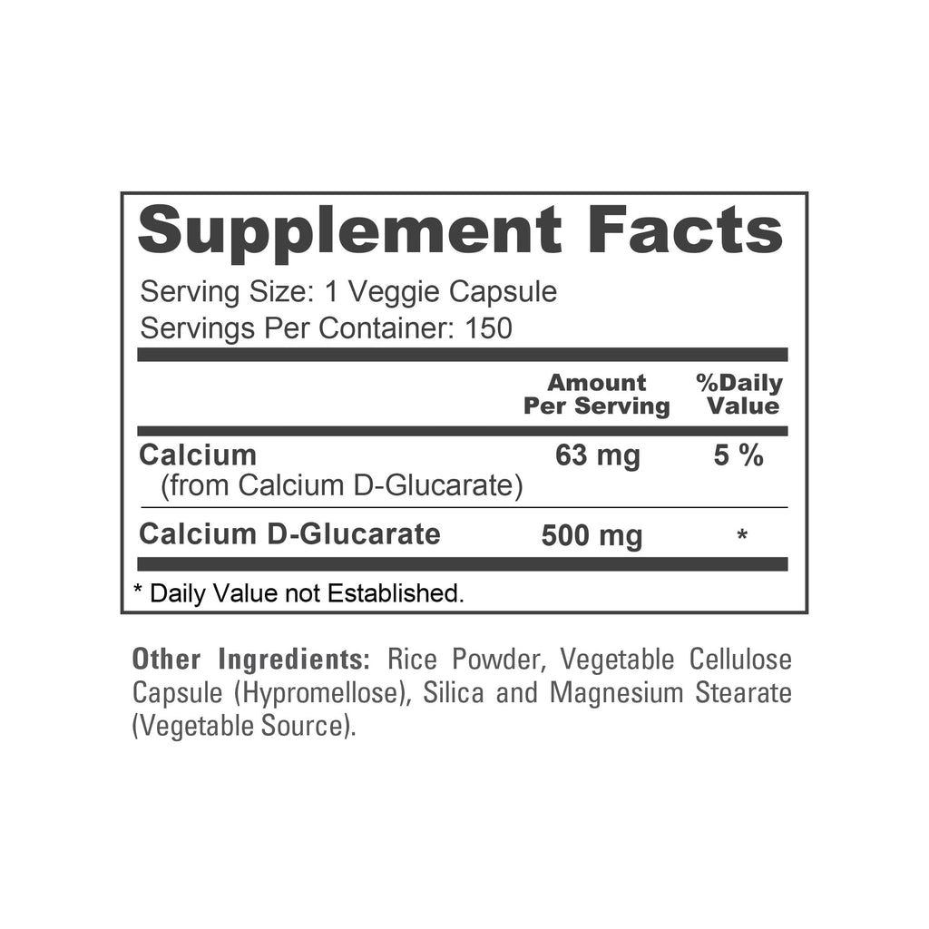 NusaPure Calcium D-Glucarate 500 mg 150 Veggie Caps, Vegan, Non-GMO, Gluten-Free