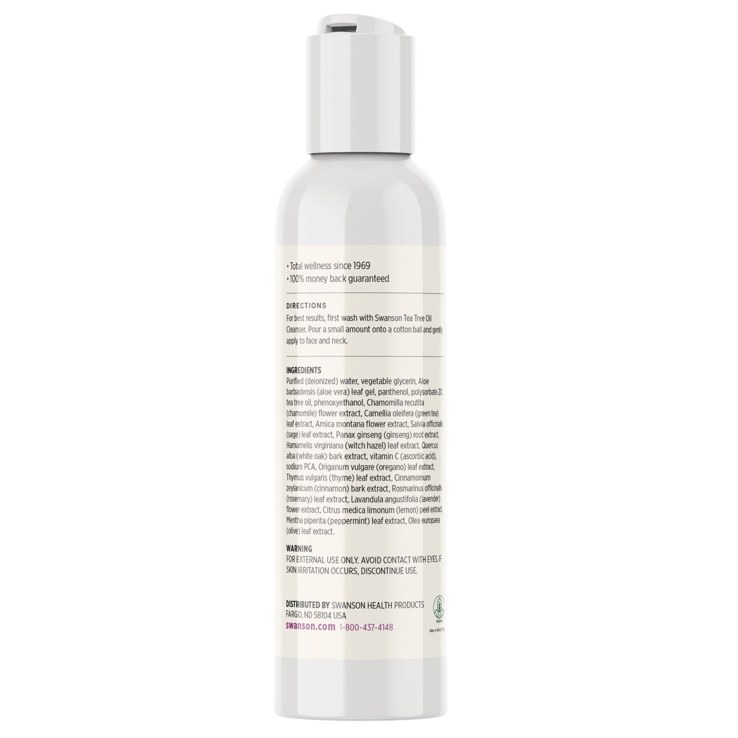 Tea Tree Oil Facial Toner - Alcohol Free with Witch Hazel