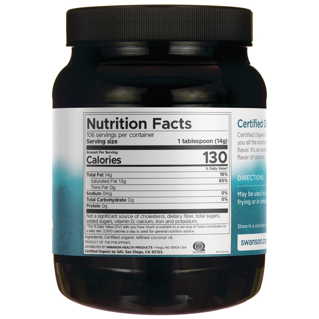 Certified Organic Coconut Oil Flavor Free