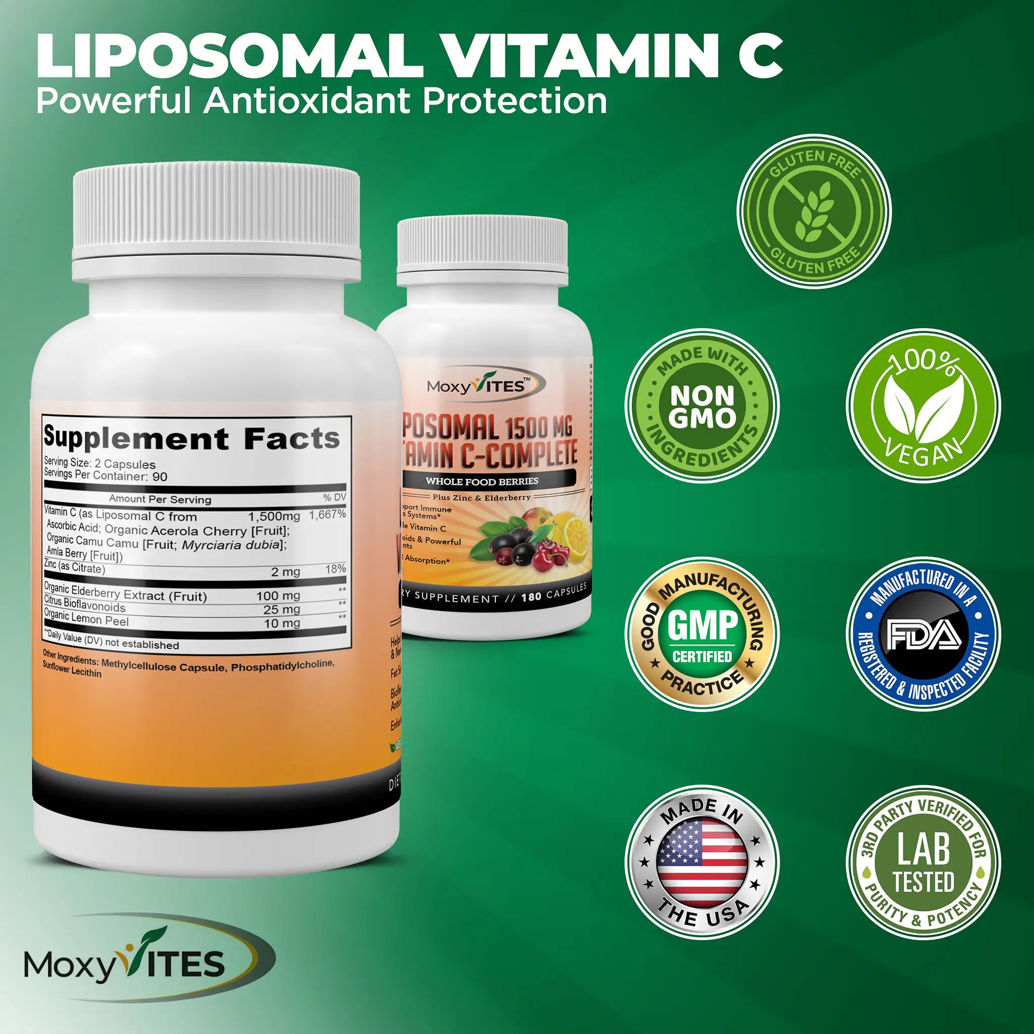 Liposomal Vitamin C with Zinc, Organic Elderberry