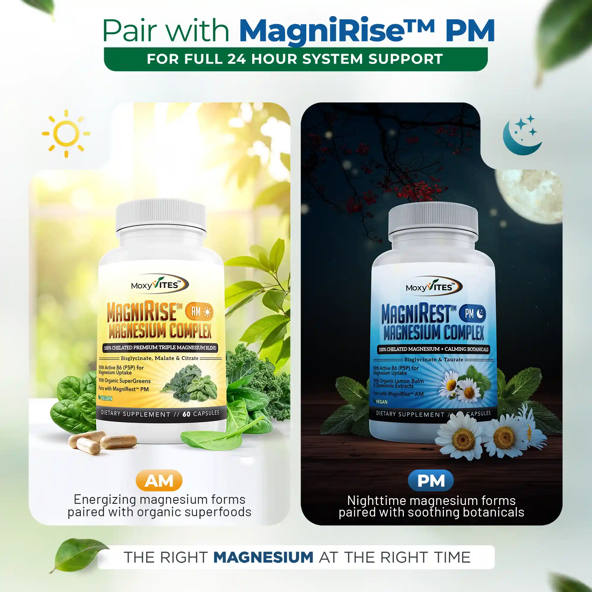 Magnesium PM Supplement for Sleep & Calm | MagniRest™