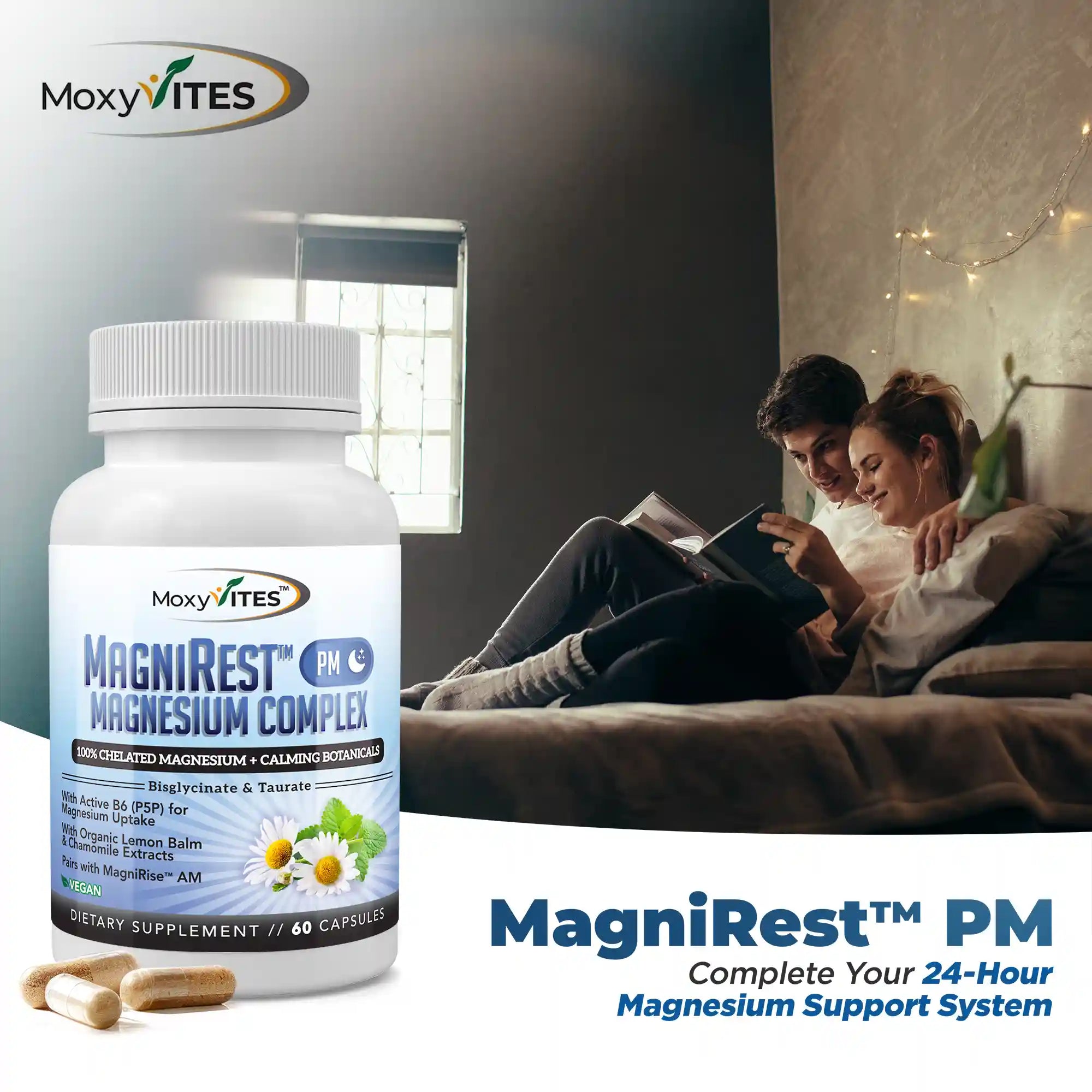 Magnesium PM Supplement for Sleep & Calm | MagniRest™