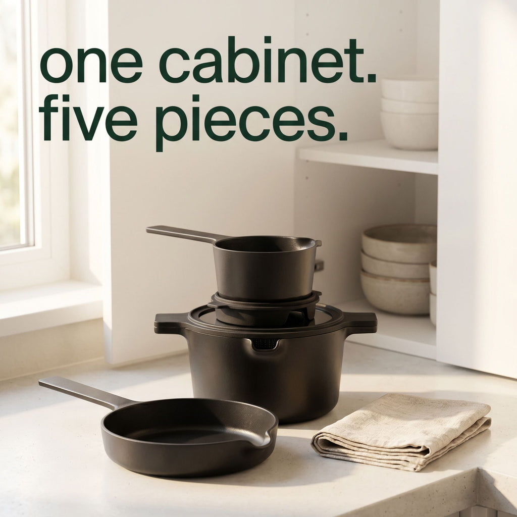 5-Piece Stackable Ceramic Nonstick Set