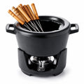 Enameled Cast Iron Fondue Set, 8-Piece, 2-Qt