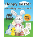 happy easter counting puzzle book: A Fun Guessing Game Book for Ages 4-8 Year Olds - Fun & Interactive Picture Book for Preschoolers and Toddlers ( Ea
