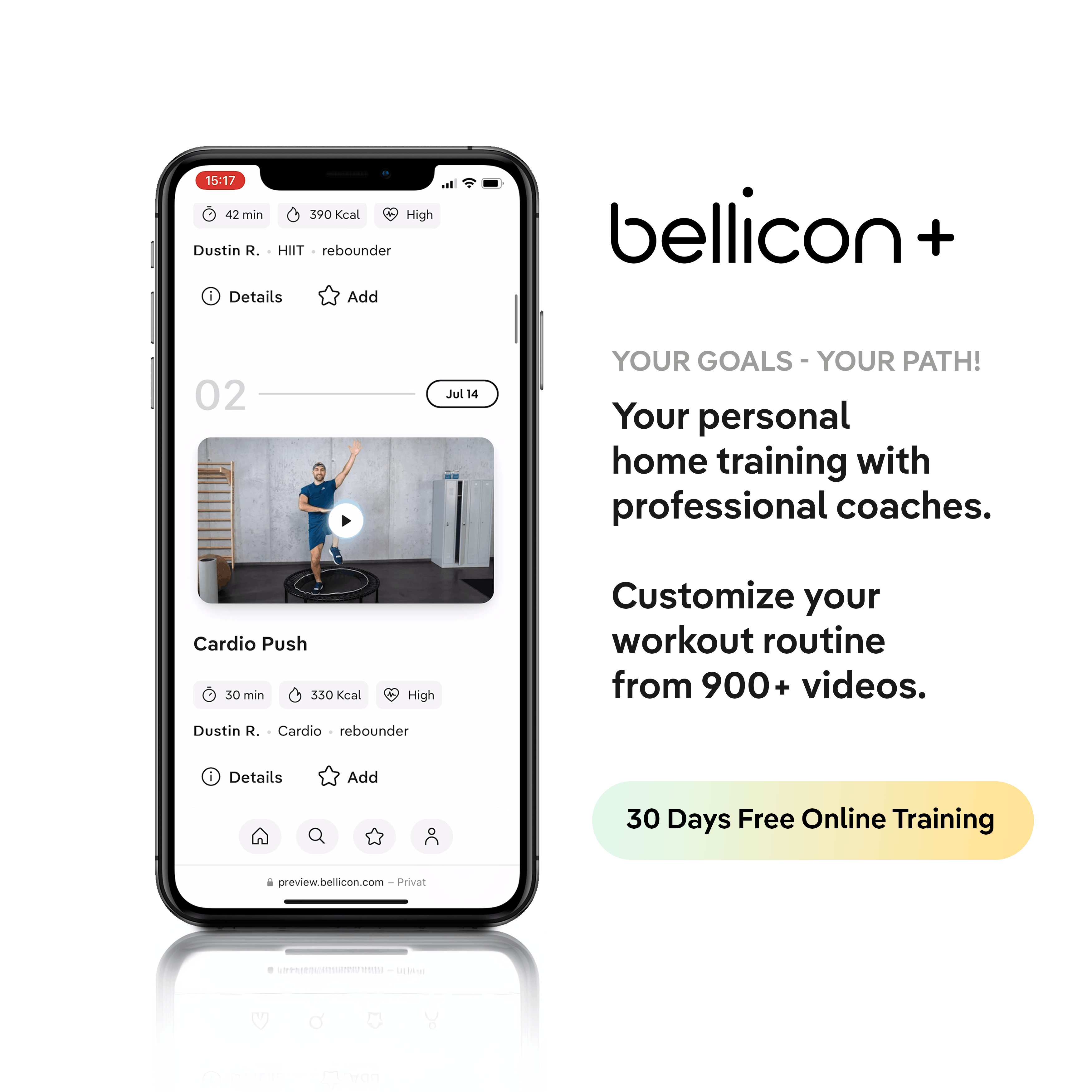 bellicon 49", screw-on legs, T-bar