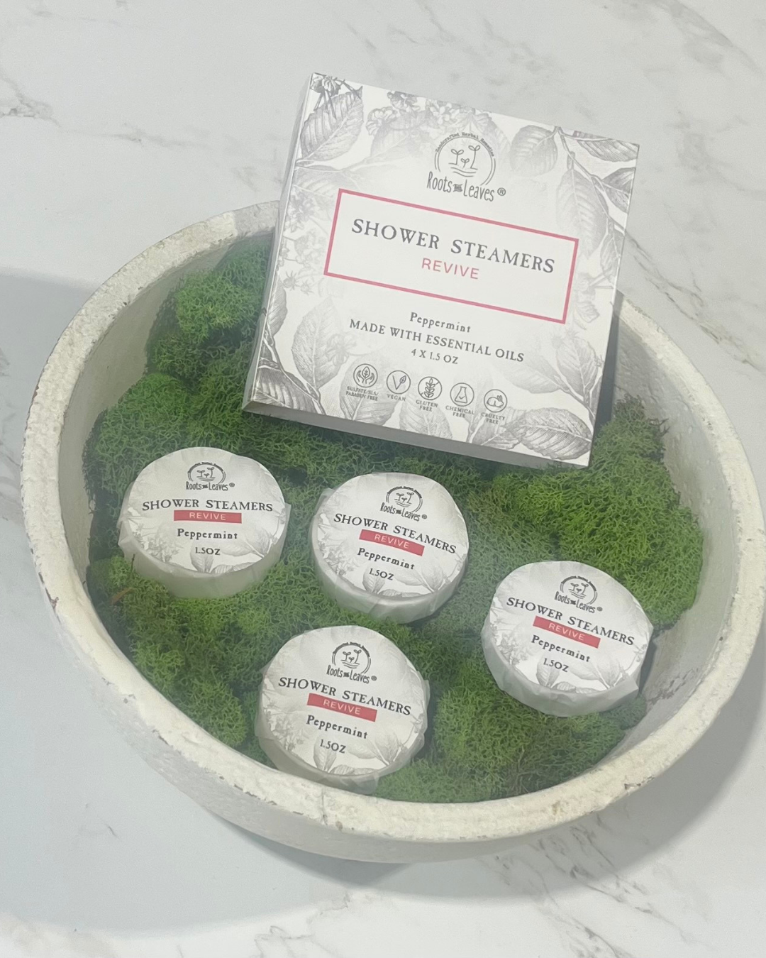 Shower Steamer & Bath Bomb - Revive / Peppermint