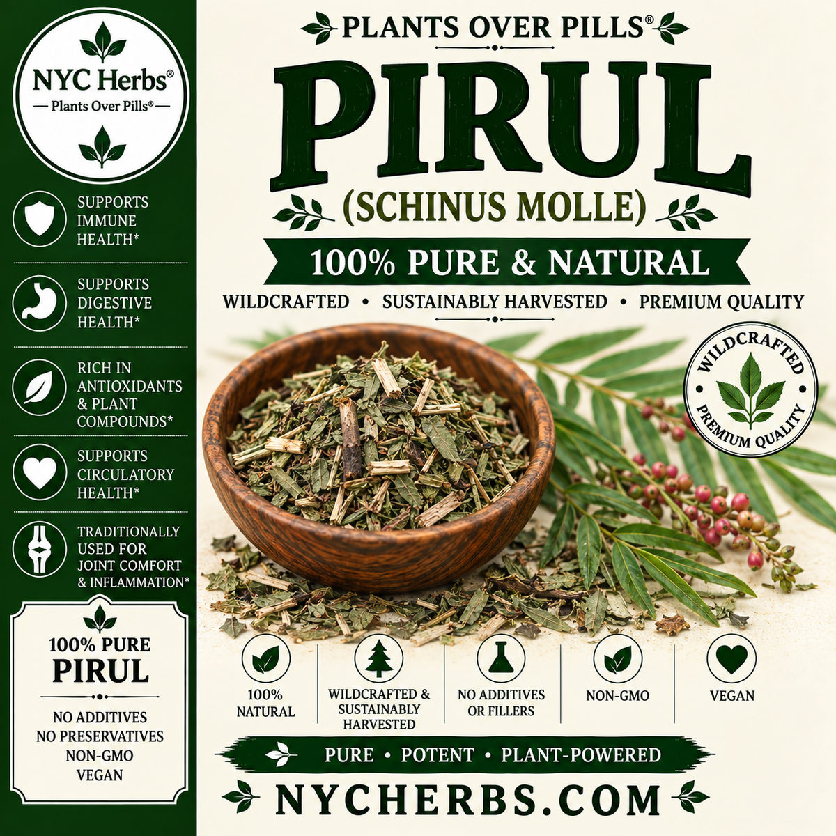 Pirul Leaves (Schinus molle)