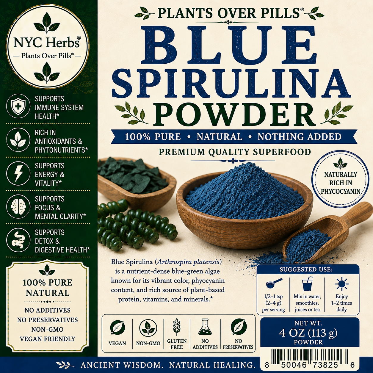 Blue Spirulina | Antioxidant Energy & Vibrant Cell Protection
