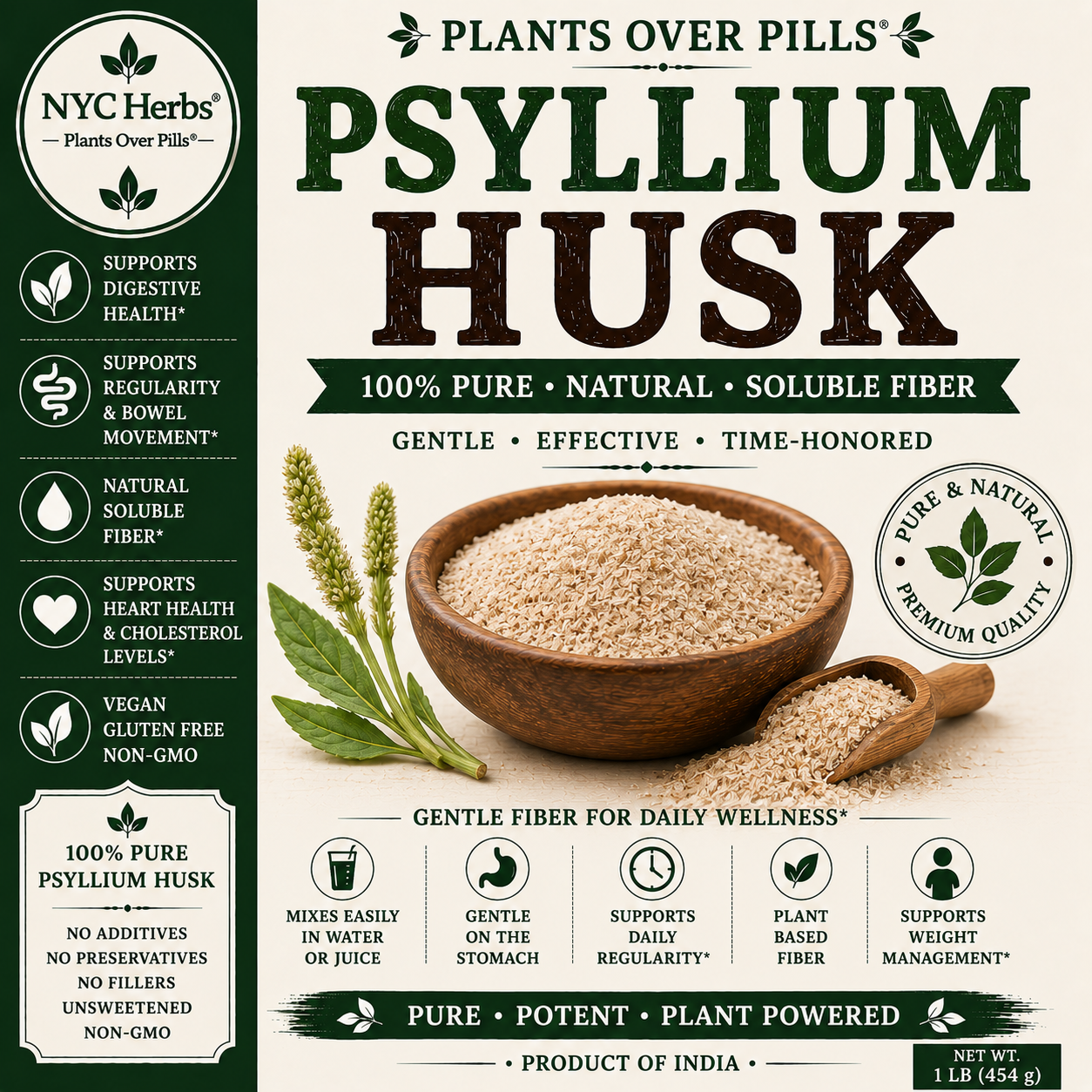 Psyllium Husk Powder | Digestive Cleanse & Cholesterol Support
