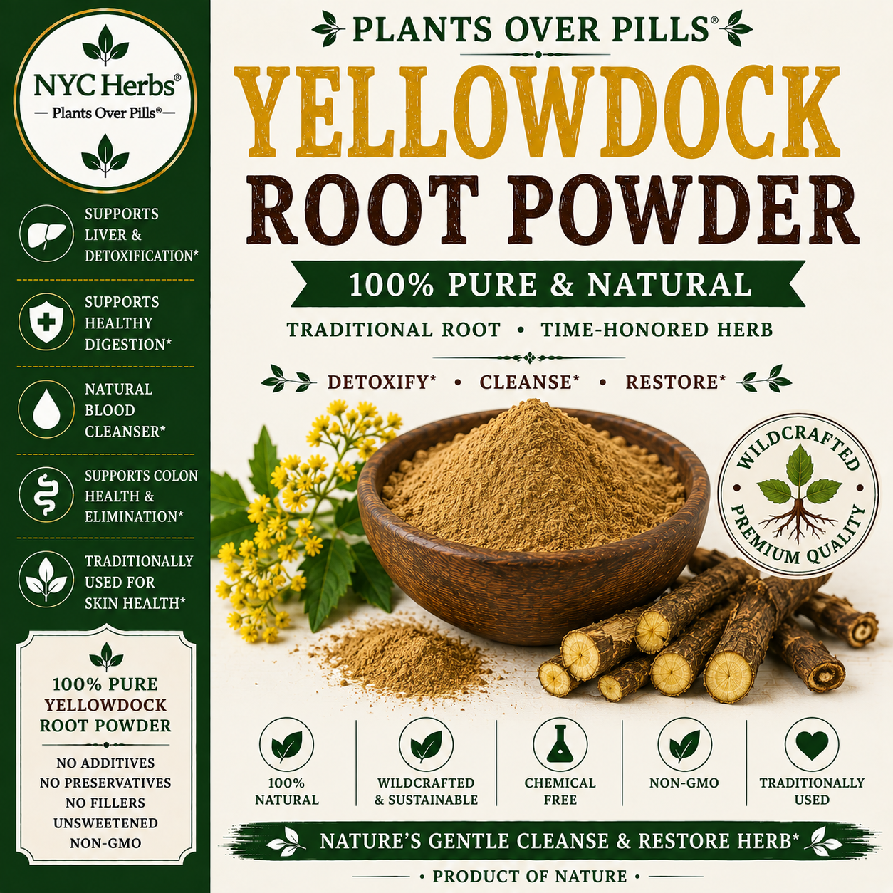 Yellow Dock Powder (Rumex crispus)