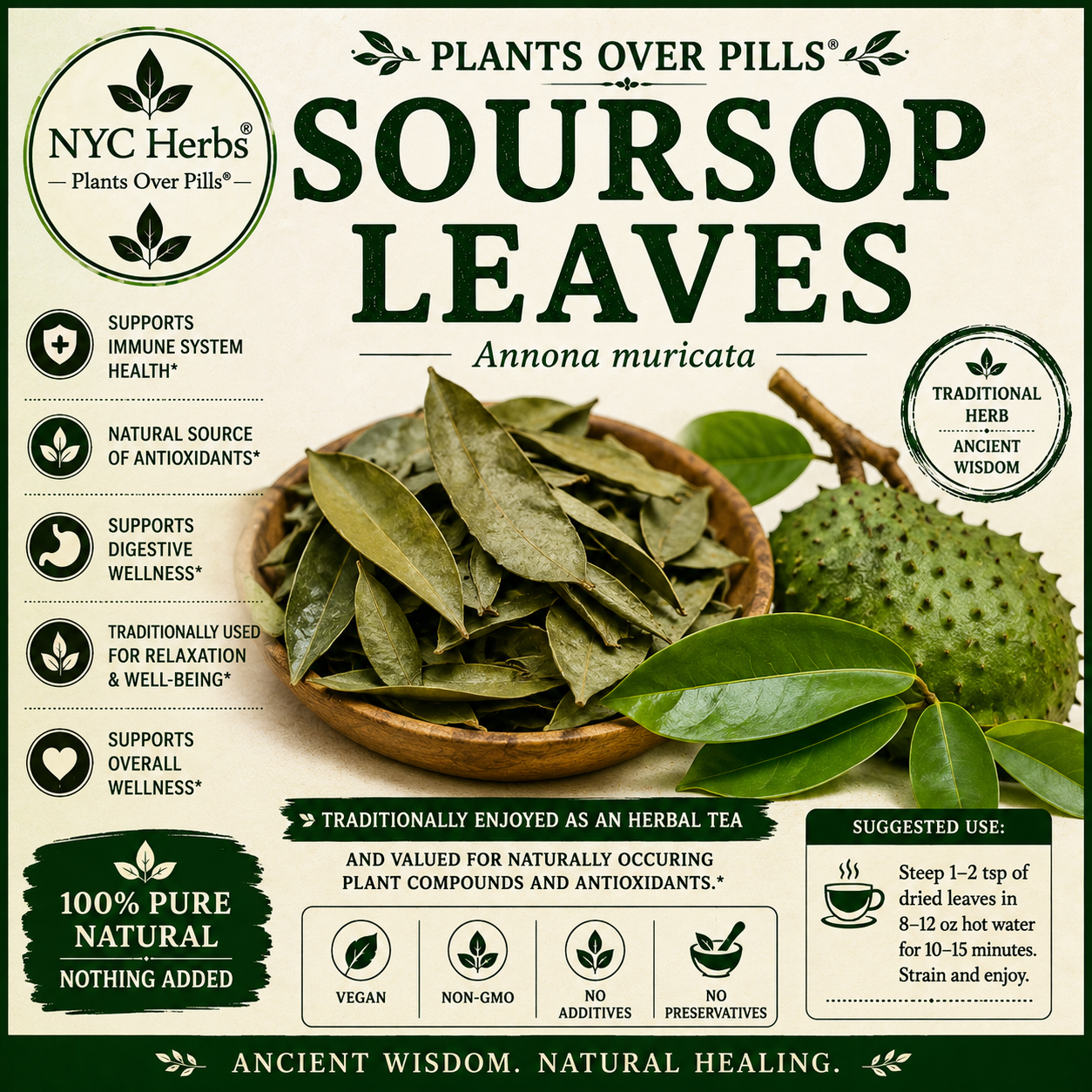 Soursop Leaves (Graviola) | Immune, Cellular & Antioxidant Support