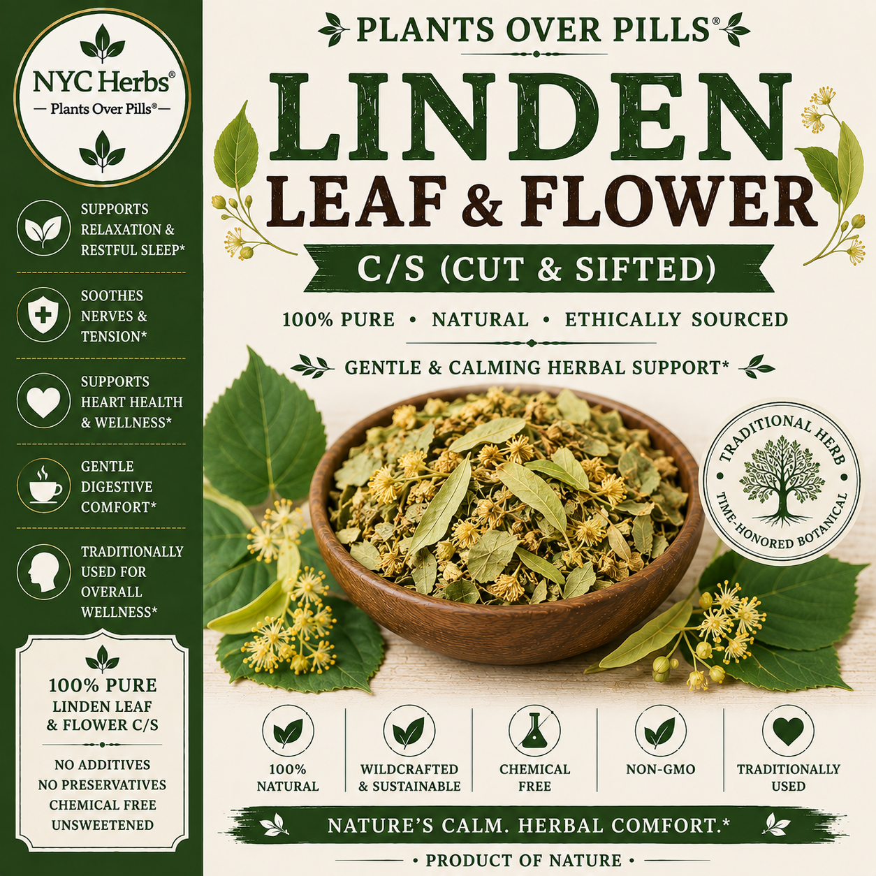 Linden Flower & Leaf | Calming Sleep Aid & Relaxation Herb