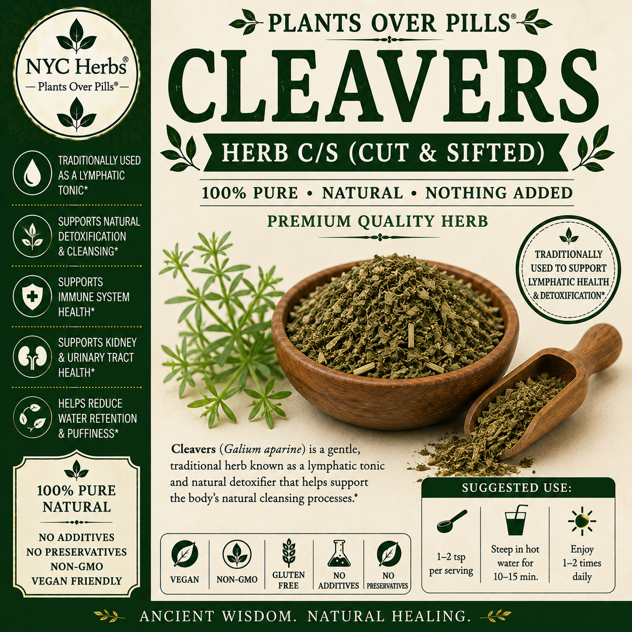 Cleavers Herb | Lymphatic Cleanse & Fluid Balance