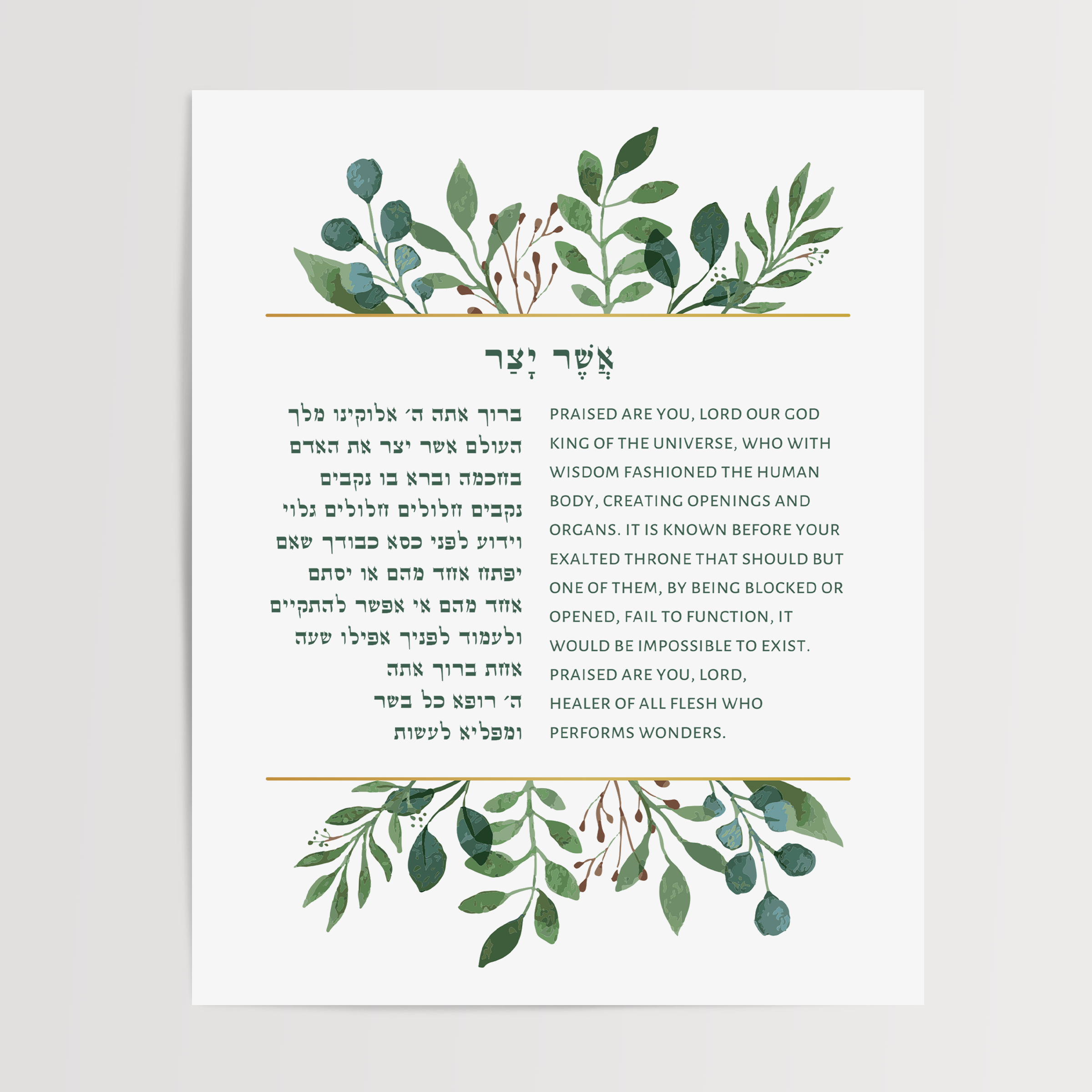 Asher Yatzar Bracha