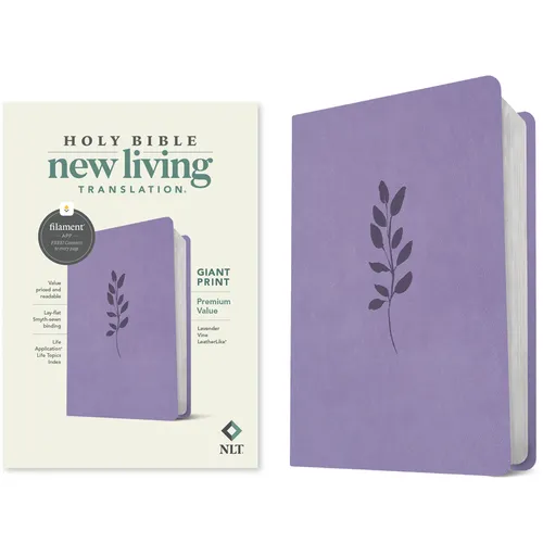 NLT Giant Print Premium Value Bible, Filament Enabled (Leatherlike, Lavender Vine)