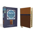 NIV Study Bible, Fully Revised Edition, Personal Size, Leathersoft, Brown/Blue, Red Letter, Thumb Indexed, Comfort Print