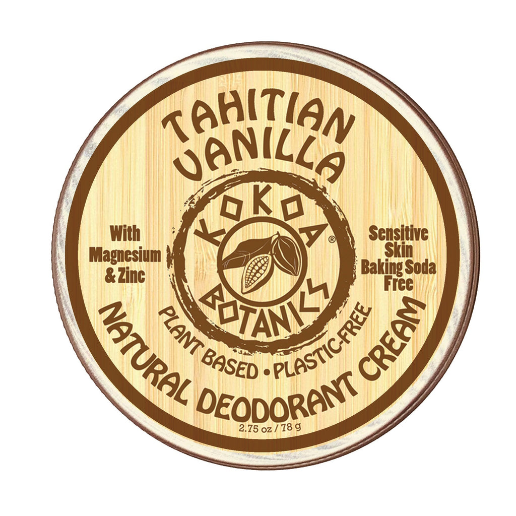 TAHITIAN VANILLA - Natural Deodorant Cream - Sensitive Skin - Baking Soda-Free - 2.75 oz