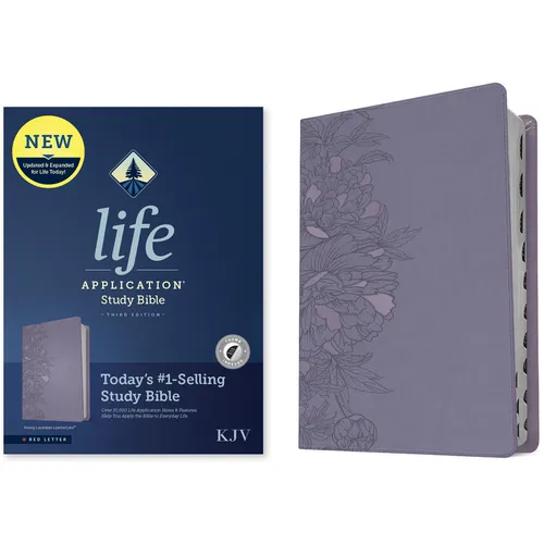 KJV Life Application Study Bible, Third Edition (Leatherlike, Peony Lavender, Indexed, Red Letter)
