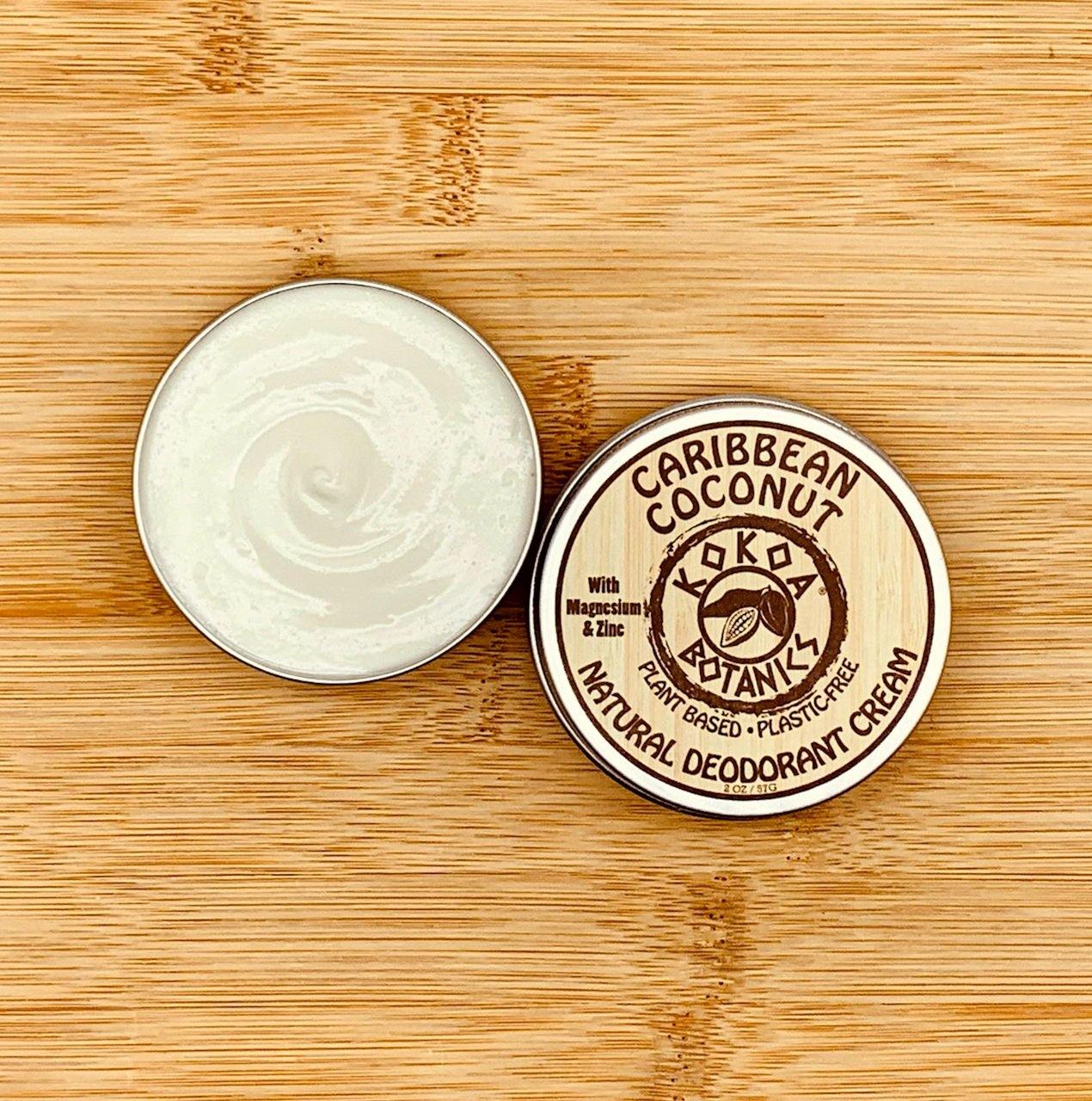 CARIBBEAN COCONUT - Natural Deodorant Cream - Aluminum-Free - 2.5 oz