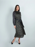 Two Tone Non-Waisted Pleated Dress